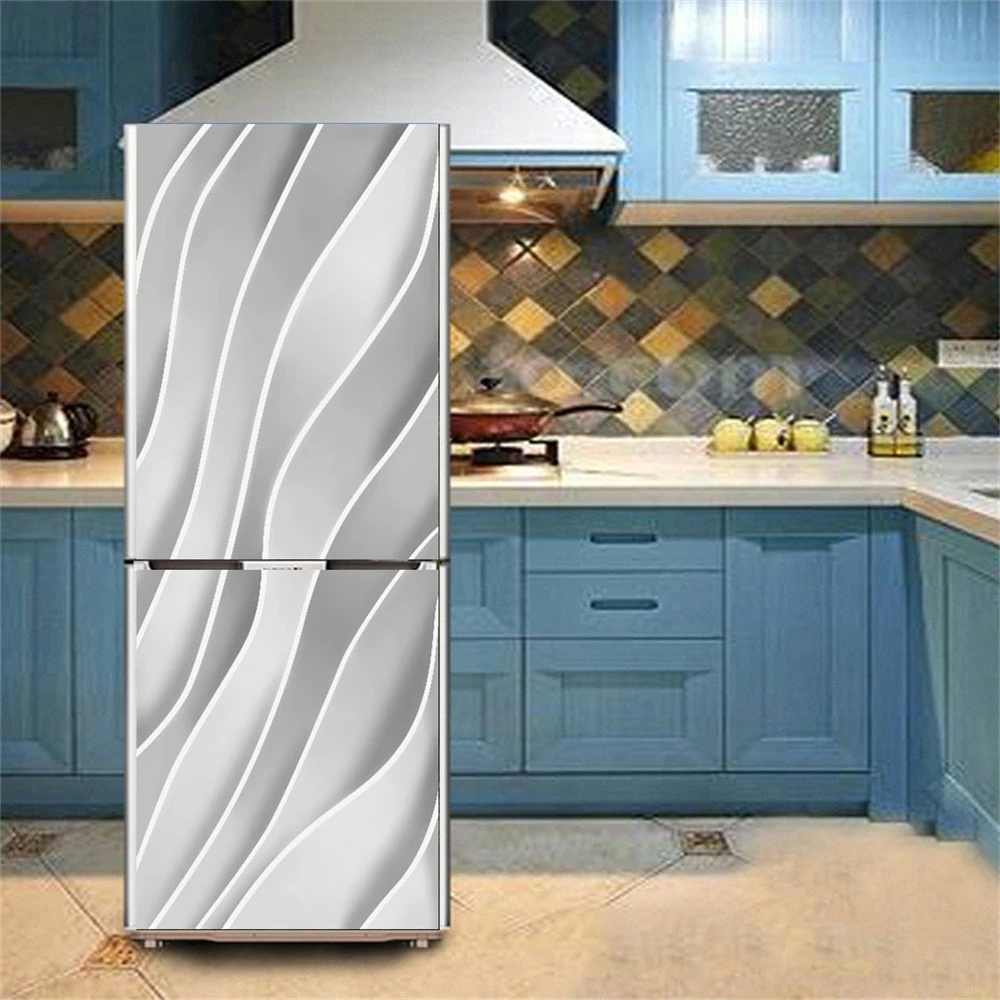 Adesivi per frigorifero in marmo 3D coperchio per porta frigorifero carta  da parati congelatore autoadesivo linea vinile pellicola Decor decalcomania  arte murale cucina - AliExpress