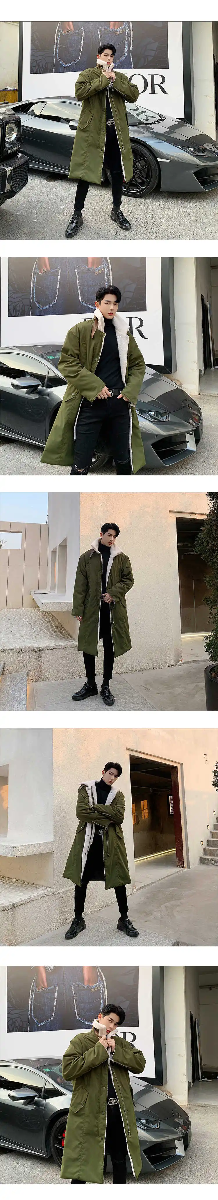 Куртка мужская шерстяная манто Homme Grande Taille зимняя куртка Мужская Утепленная хит цвет овечья кожа свинцовое индивидуальное длинное пальто Erkek mon