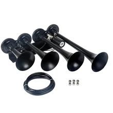 150 дБ Однорядный четыре трубы звуковой сигнал поезда 12V Электрический соленоид черный