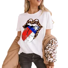 Camiseta con labios del Día de la Independencia Americana 2020, camiseta creativa a la moda para chicas, nueva camiseta para mujeres, ropa estética clásica para parejas de los años 90