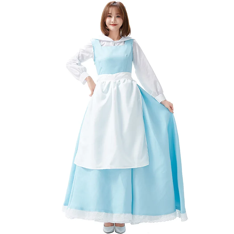 

Fairytale Stage Performance Princess Dress, Beauty Beast, Long Maid Dress