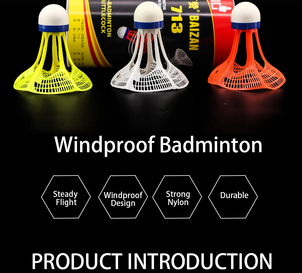 Welkin 2021 New Original AirShuttle Outdoor Badminton AirShuttle Plastic Ball Nylon Shuttlecock Ball Stable Resistance 3pcs/Pack