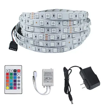 

1.9In RGB 2835 270Led SMD Flexible Light Strip Lamp+ 24 key IR Remote Controller Superbright 5050 SMD top LED for Theaters, club