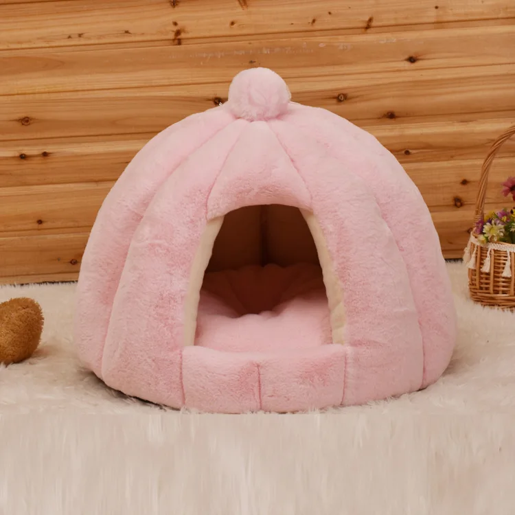 pink HEYPET Лежанка для питомца кошки домашний котенок домик теплый маленький для кошек собак гнездо складной Кот пещера милые спальные коврики зимние товары для собак - Цвет: pink