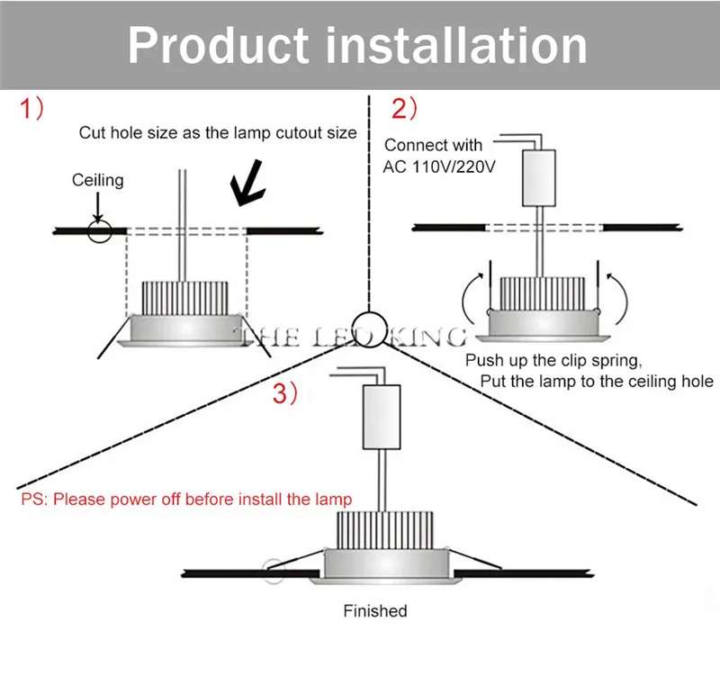 Dimmable 360 Angle Rotatable LED Ceiling Spot Light 5W 7W 10W 12W 15W round LED Recessed Downlight with AC 85-265V LED Driver
