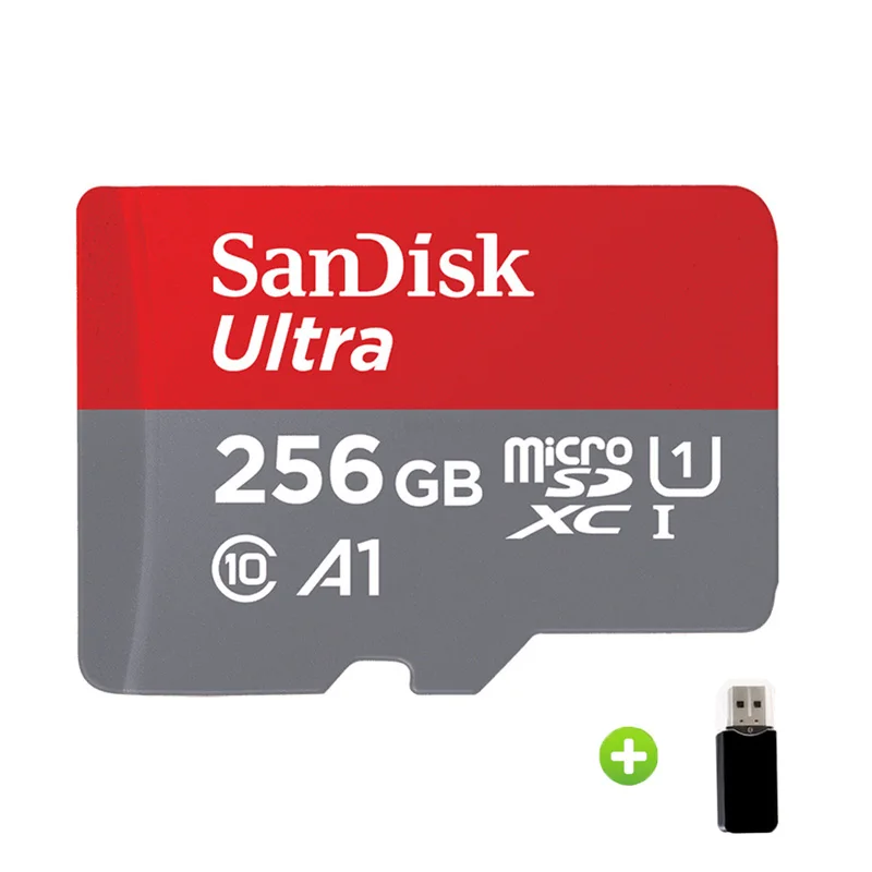 Sandisk микро SD карты A1 карты памяти ультра C10 100 МБ/с. 16 Гб оперативной памяти, 32 Гб встроенной памяти, 64 ГБ 128 UHS-1 TF карты флэш накопитель usb для смартфонов - Емкость: 256GB-Card Reader