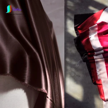 

Highgrade Solid Color 95% Mulberry Silk Soft Smooth Satin Fabric Spring Summer Shirt Dress Cheongsam Package Decorative Fabric