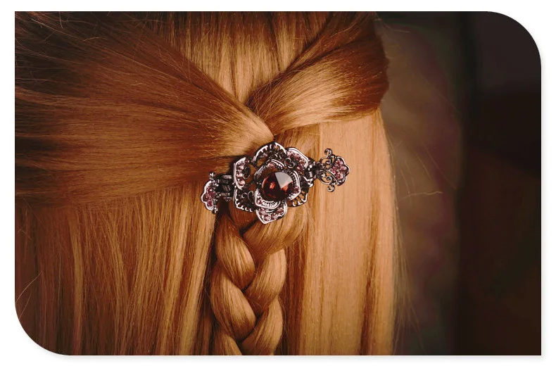 Morkopela Хрустальный цветок для волос зажим Хрустальная заколка Краб для женщин банкет роскошные аксессуары для волос подарок