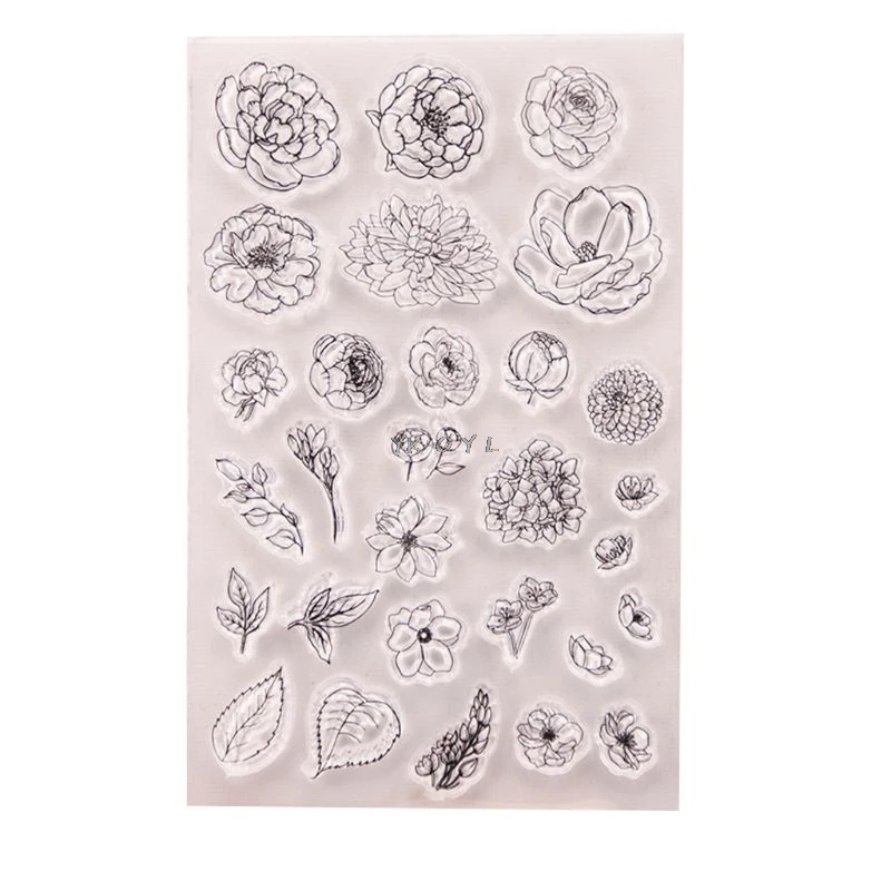 Flower Silicone Clear Seal Stamp DIY Scrapbooking Embossing