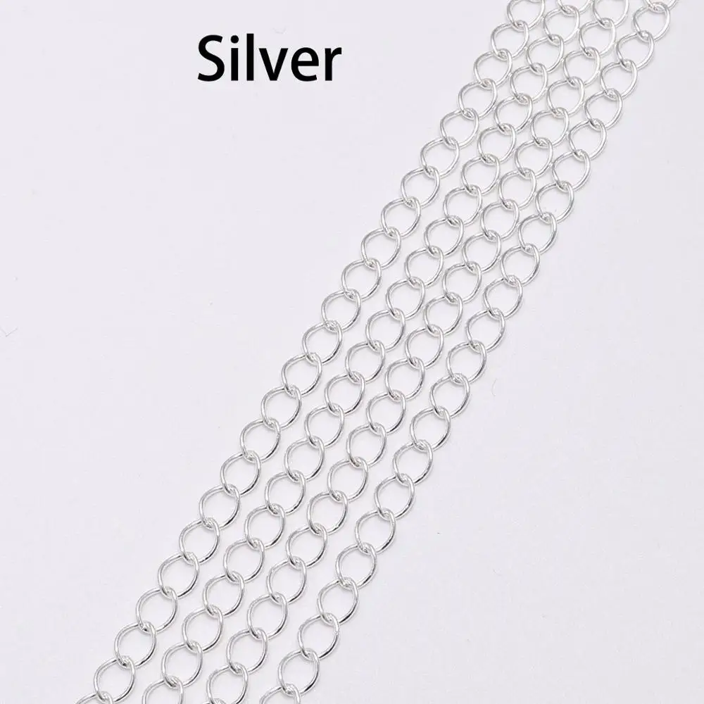 5 м 10 м/лот удлинитель колье цепочка длинное Открытое кольцо удлиненное и удлиняющее хвосты цепи поставки для изготовления ювелирных изделий Аксессуары - Цвет: Silver