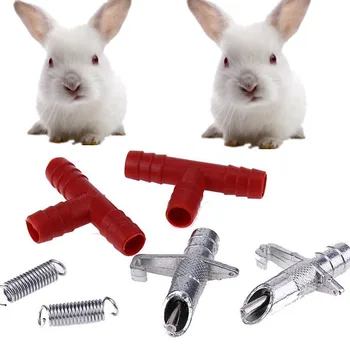 

20 Sets Automatic Nipple Water Feeder T Tubing Spring Rabbits Feeder Drinker for Farm Animals Bunny Rodent Mouse Feeder Tools
