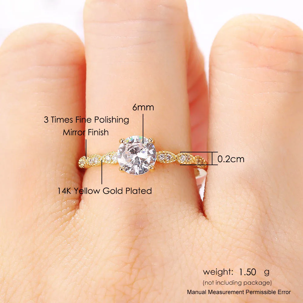 Dainty Wedding Rings For Women Gold Color Engagement Aestethic Adjustable Zirconia Crystal Promise Ring Jewelry Accessories R822