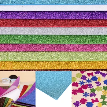 

10pcs Flash Thick Sponge Paper With Rubber Powder EVA Foam Paper DIY Paper Craft Scrapbooking Paper Origami Colored Decor