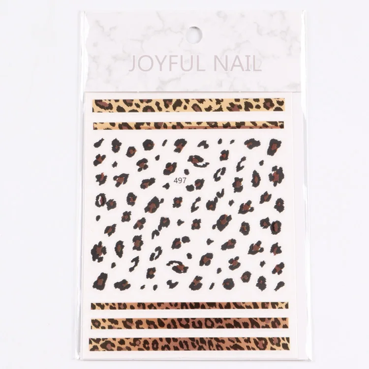 1 sheet/lot Autumn and winter nails leopard stickers three-dimensional Sexy Designs Women Slider Decalsnail decoration nail art - Цвет: TZ84-497