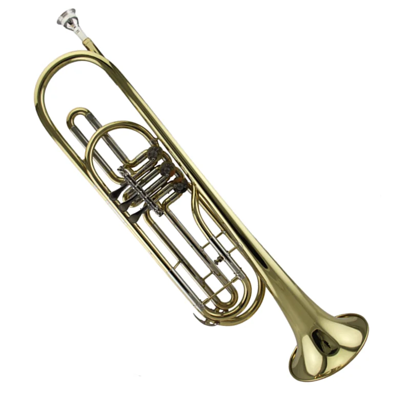 High Grade professional Cupronickel tuning pipe Gold lacquer Bass Trumpet