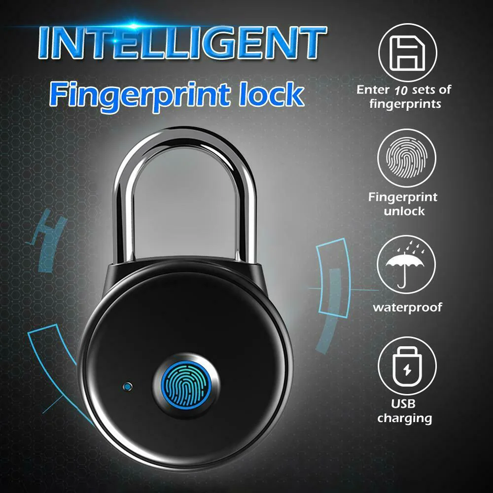 Отпечатков пальцев замок Bluetooth приложение Смарт замок без ключа водонепроницаемый биометрический замок безопасности для двери чехол для багажа тренажерный зал велосипед