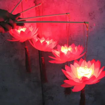 

Portable Amazing Blossom Lotus Flower Light Lamp Party Glowing Lanterns For Mid-Autumn Festival Gift Dancing Props
