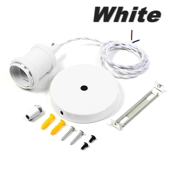 6 Colors Retro Aluminum E27/E26 Lamp Base Pendant light E27 Bulb base Light Socket Industrial Fittings lamp holder Fixture - Цвет: White