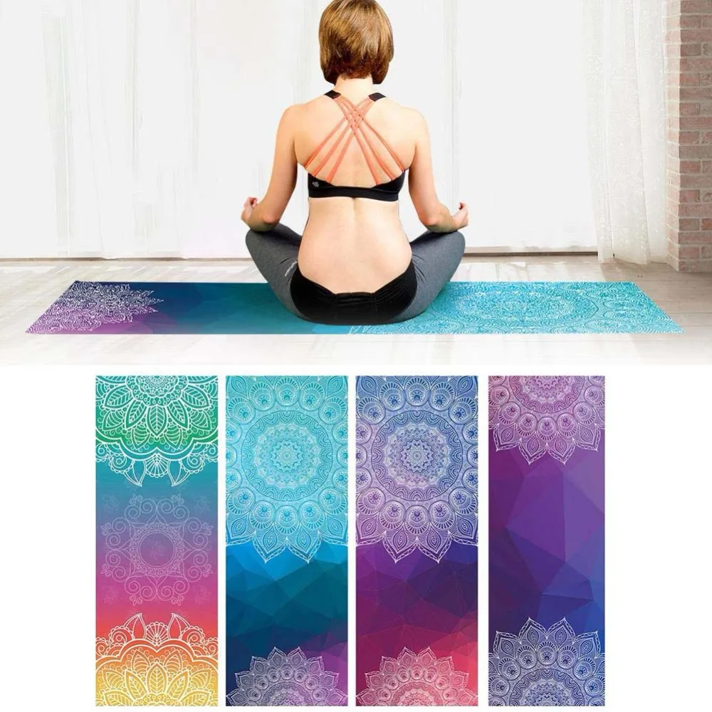 Yoga Blanket Mandola Print Thick Non-Slip Pilates Workout Exercise Gym Home Yoga Mat Towel Sit-Ups Camping Picnic Mats 18368cm (6)