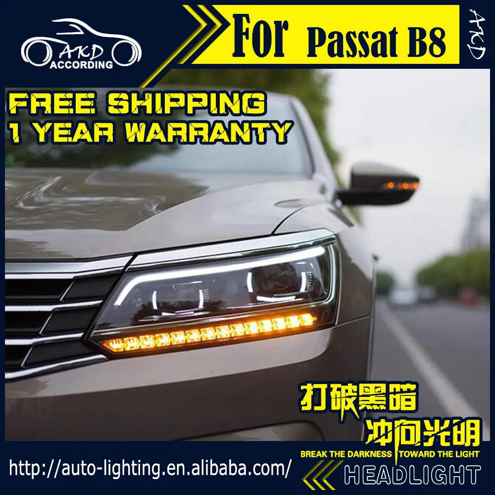AKD автомобильный Стайлинг Головной фонарь для VW Passat B8 фары- Американская версия Passat светодиодный фонарь DRL D2H Hid биксеноновый луч