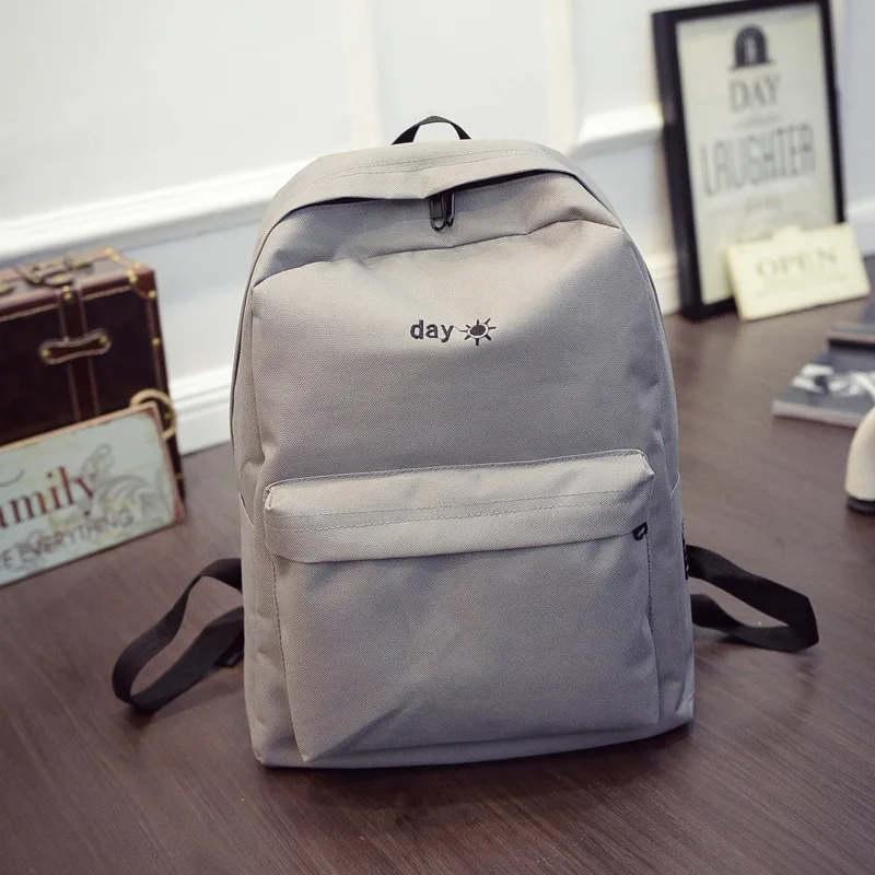 

Moon Sun Fresh Versatile STUDENT'S Backpack Day Night Embroidered Backpack Schoolbag Bag