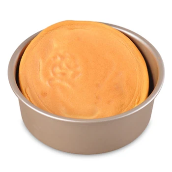 

Gold Round Loose Base Baking Pan Cake Tin Mould Mold Bread Cake Pan Aluminium Alloy Removable Bottom Cake Pan Bakeware