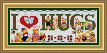 

KTX078 Cross Stitch Kit Embroidery Homfun Craft Bears Cross Stich Painting Joy Sunday Christmas Decorations For Home Homefun