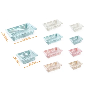 

1PC Adjustable And Stretchable Fridge Organizer Fresh Spacer Layer Storage Rack Drawer Basket Refrigerator Pull-out Drawers