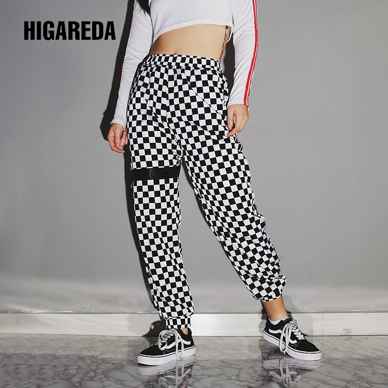 2020 New Women Spring Autumn Checkerboard Plaid Trousers Loose Pencil Pants Black White Casual Trend Long Capris 2020 New Women Spring Autumn Checkerboard Plaid Trousers Loose Pencil Pants Black White Casual Trend Long Capris