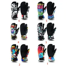 Водонепроницаемые лыжные перчатки унисекс с 3 пальцами теплые варежки Y98F