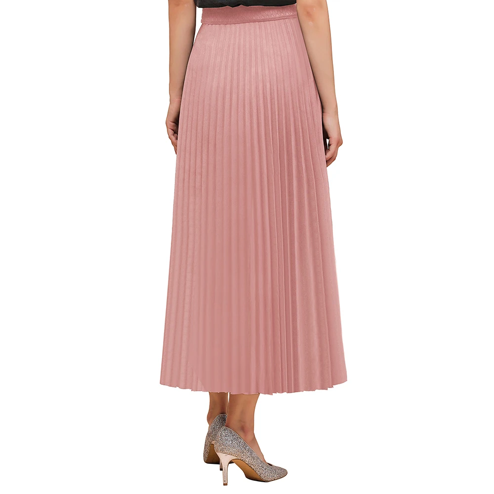 Woman Long Pink Petticoat High Waist Pleated Skirt Underskirt Half Slips Dance Adult Tutu Rockabilly 2020 Wedding Accessories