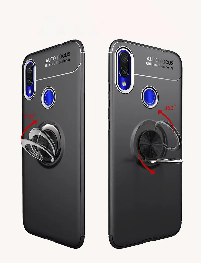 Для Redmi Note 7 Pro Redmi 7 7A металлический Невидимый кольцевой кронштейн TPU чехол для Redmi Note6 Note 6 Pro Магнитный поглощающий чехол