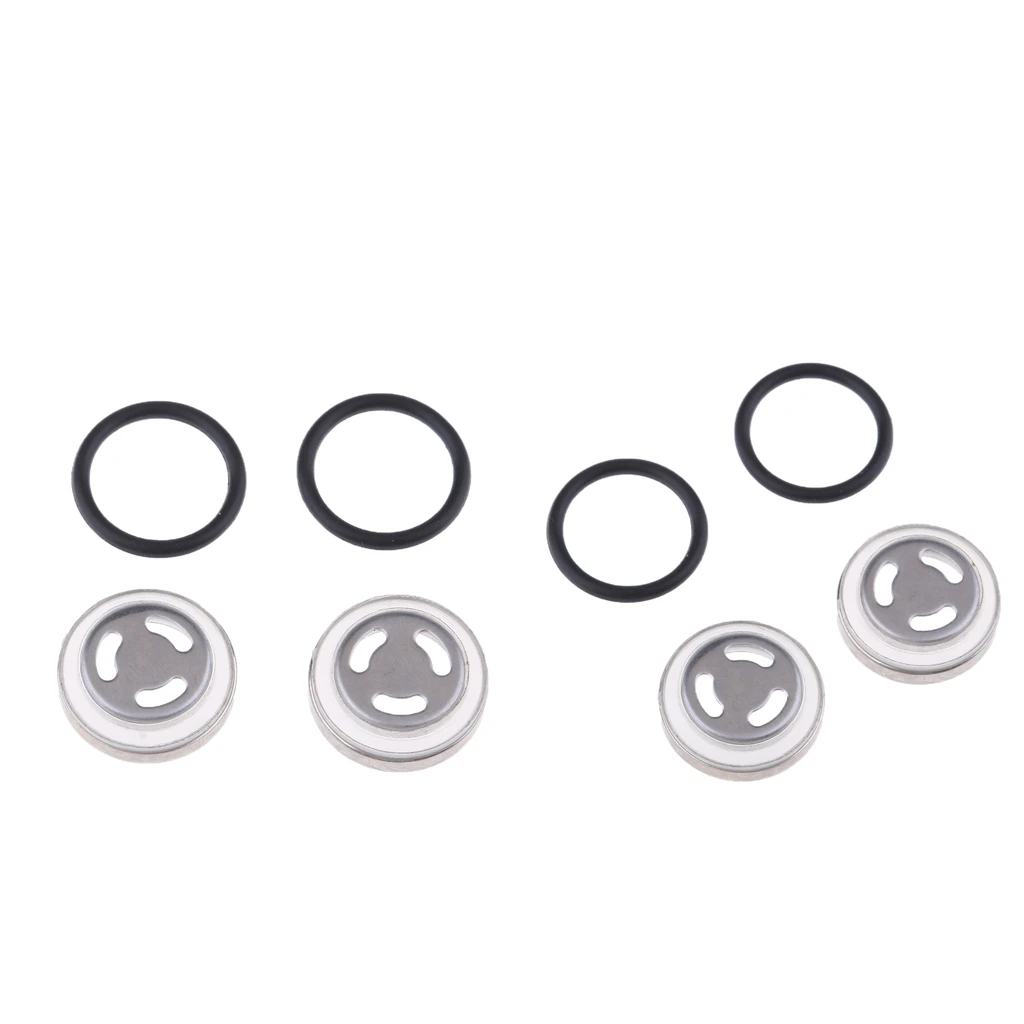 4 Sets 18mm Moto Brake Master Cylinder Reservoir Sight Mirror Rubber Gasket