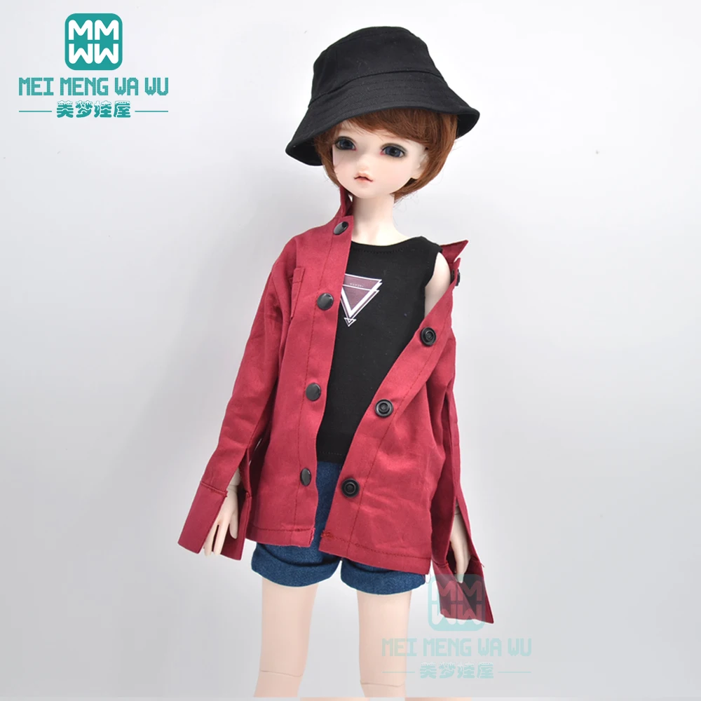 BJD doll clothes Commuter coat, denim shorts, hat for 40-45cm 1/4 BJD MSD MYOU doll accessories