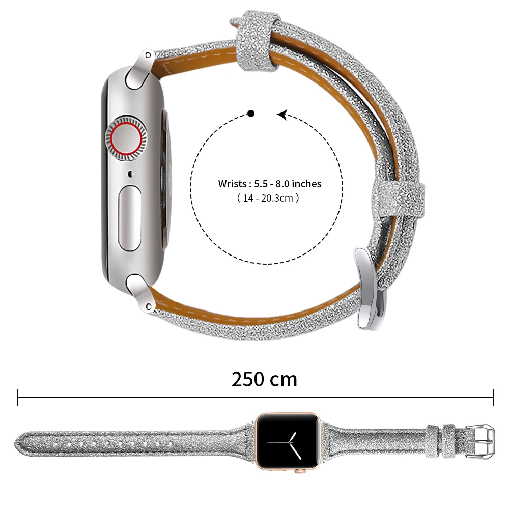 Ремешок Joyozy из натуральной кожи для Apple Watch 38 мм/40 мм/42 мм/44 мм кожаный ремешок iwatch серии для Apple Watch 5/4/3/2/1 - Цвет ремешка: style 1 Gray