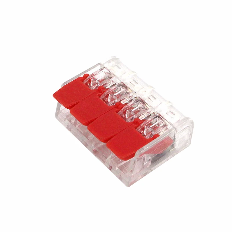 Золотой Провод соединитель Электрический кабель светодиодные полосы Conectors мини клетка Весна Универсальный компактный Быстрый проводки проводники нажимной терминал - Цвет: Золотой
