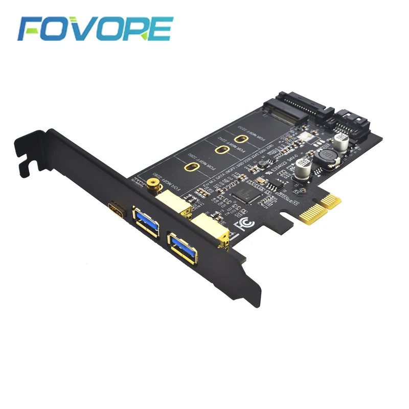 2x USB 3 0 &amp Тип-c M.2 адаптер PCI-e M2 SSD SATA B Ключ к PCIe конвертер контроллера карты
