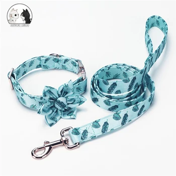 

Pet Supplies Flower Print Dog Collar Personalized Pet Cat Collar Leash Set for Small Medium Large Dogs Puppy Pitbull Pug Perro