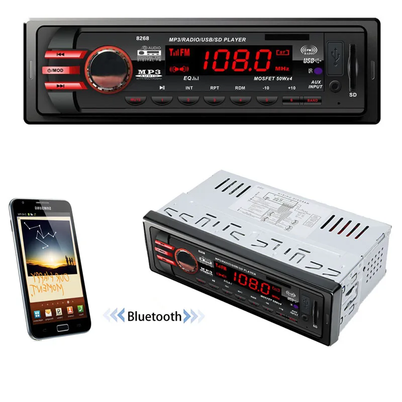 DC 12 В автомобильный Bluetooth аудио приемник 1 DIN In-Dash FM Aux SD USB MP3 стерео радио D08A