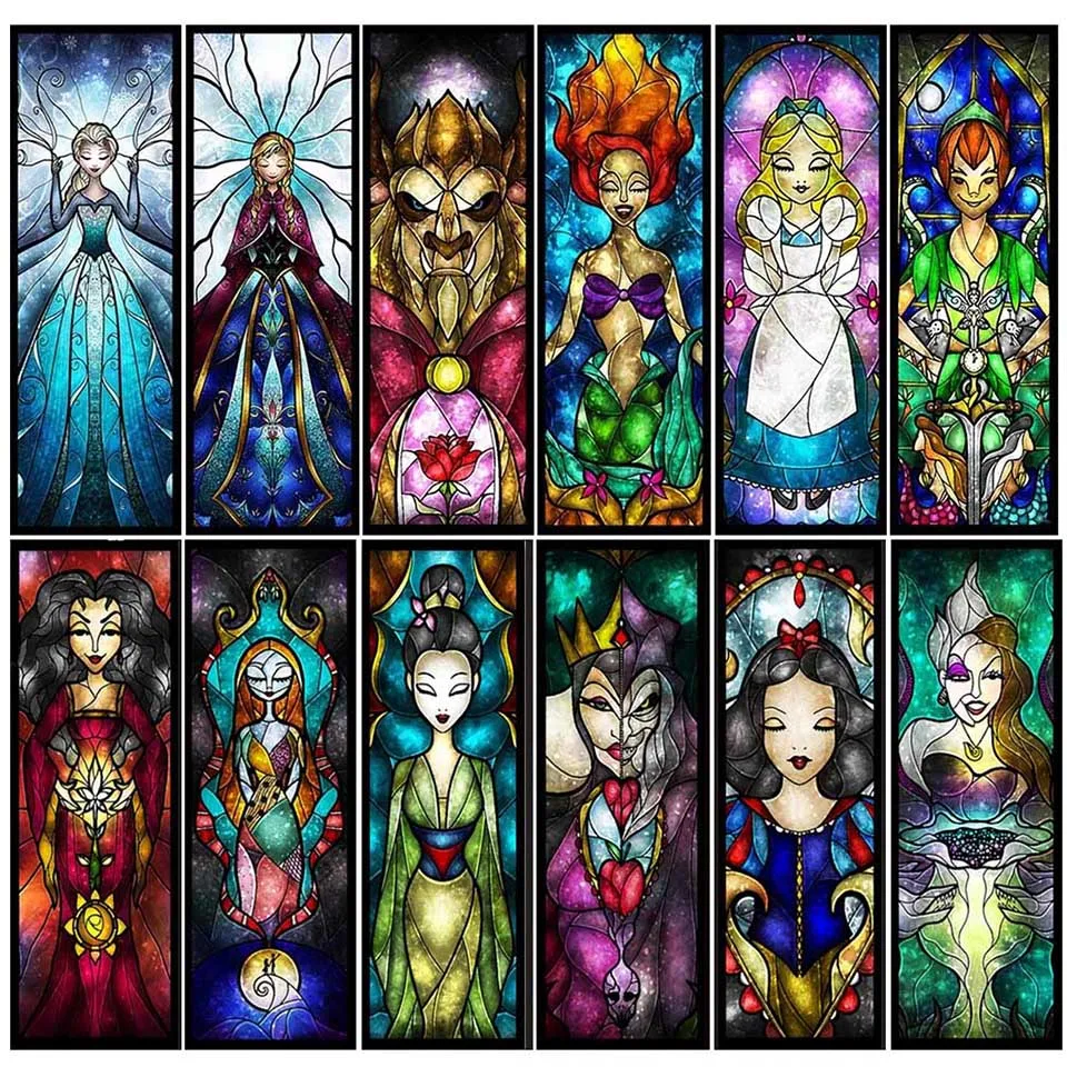 Disney Princesses Stained Glass - Diamond Painting 