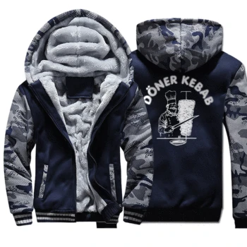 

Doner Kebab Hoodie Sportswear Winter Men Thick Warm Fleece Jacket Coats Hoodies Zipper Outwear Sportswear Streetweat Jackets