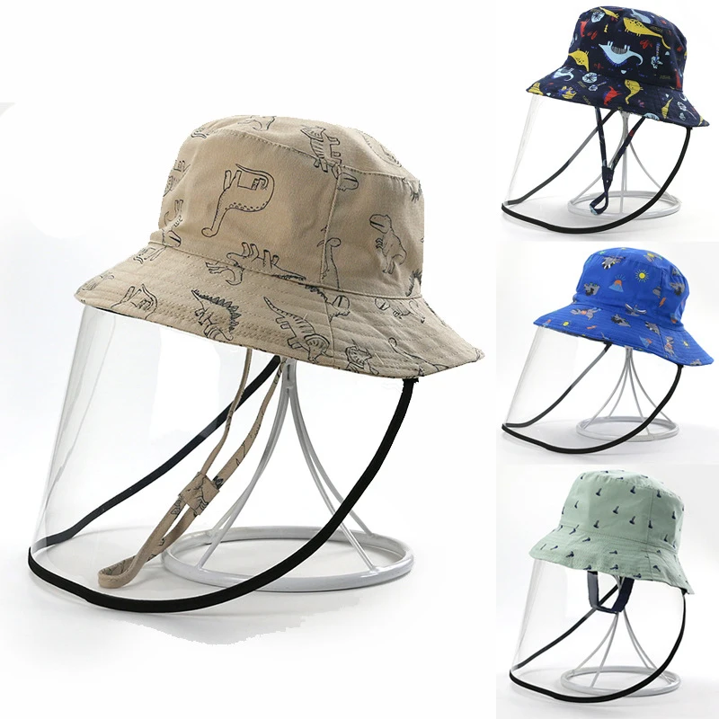 

Bucket Hat With Face Shield Boy Summer Beach Sun Big Brim With String Girl Holiday Outdoor Cap Accessory For Baby Toddler