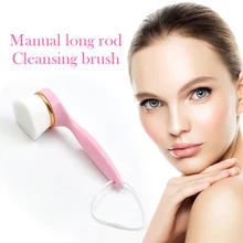 Уход за лицом мягкое волокно овальная Кисть для макияжа Очищающая моющая щетка красота длинная ручка для лица глубокий Макияж для лица