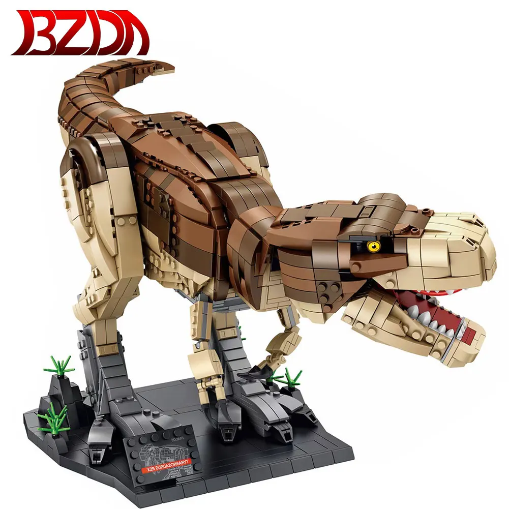 

BZDA Simulation Jurassic Dinosaur Building Blocks Indominus Rex Dinosaur Tyrannosaurus Toys Fire dragon model Bricks Kids Gifts