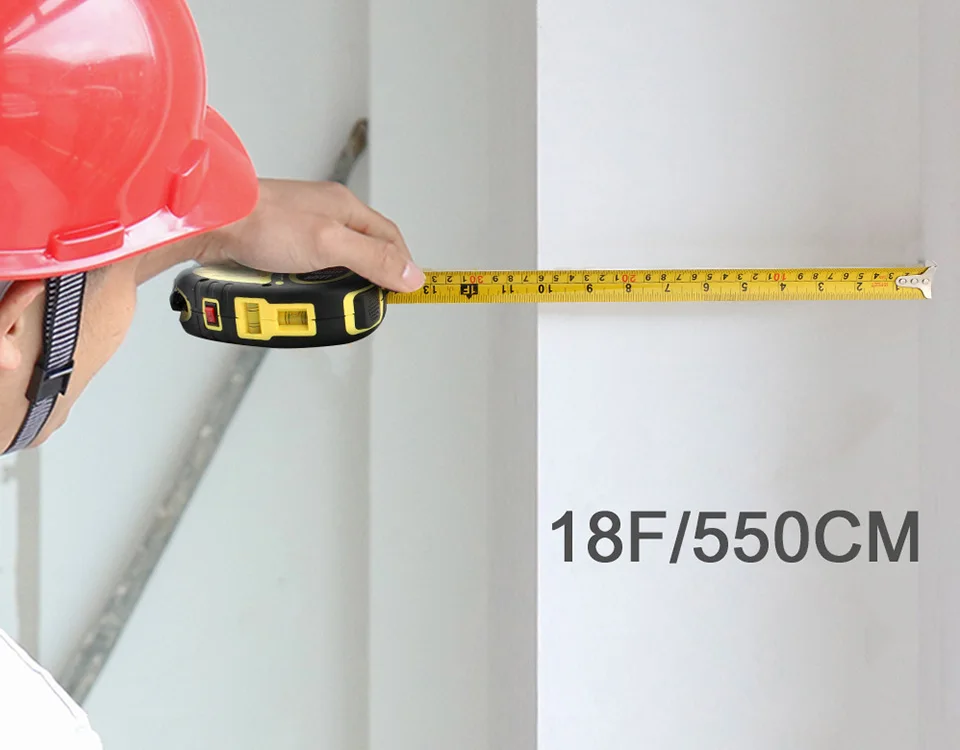 Line Level Laser Horizon Vertical Measure Tape Aligner Bubbles Ruler Multipurpose for Hanging Pictures Laying Flooring Measuring