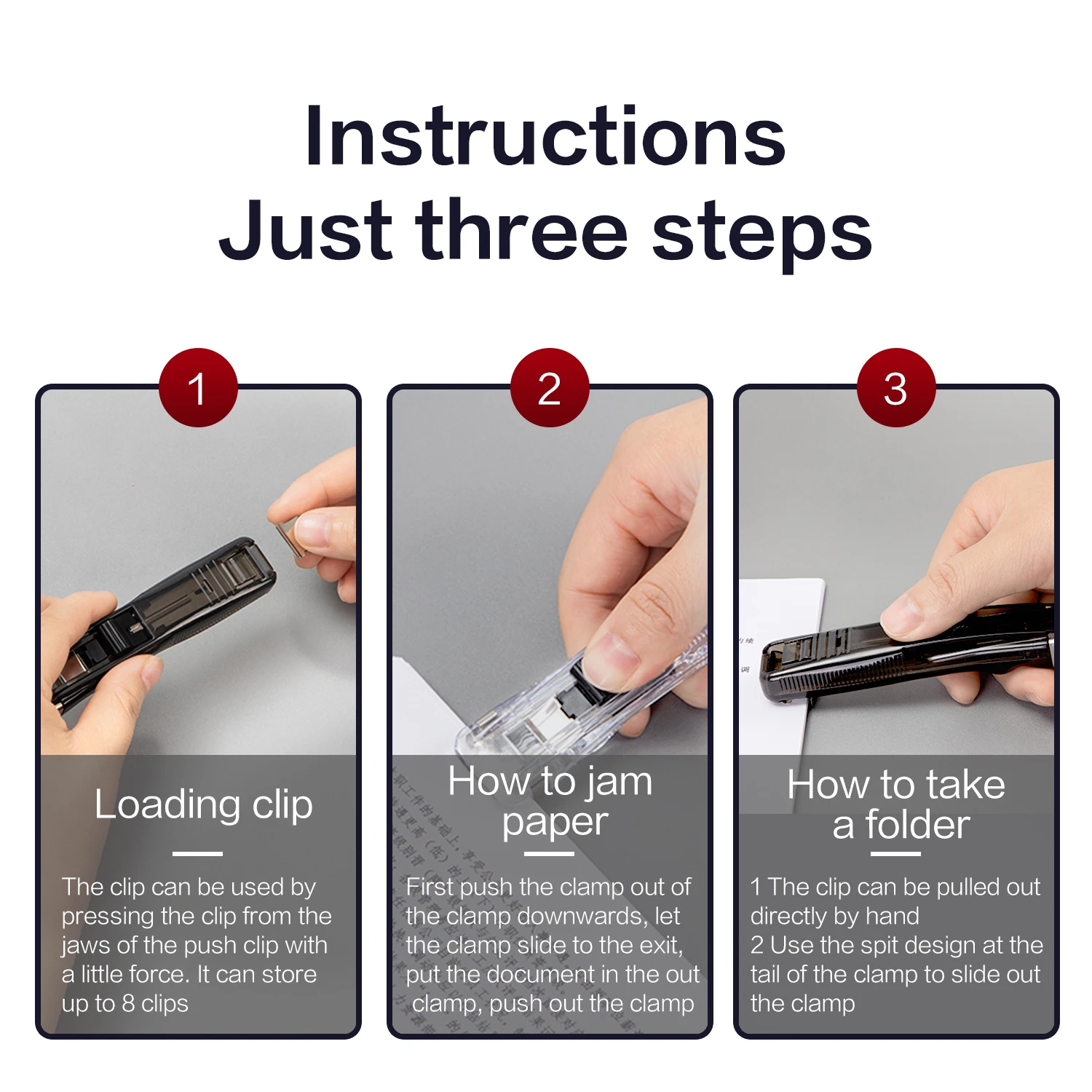 KHINSUN Paper Clipper Staplers with Refills Office Supplies paper clipper staplers