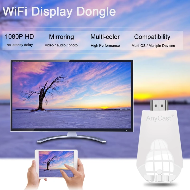 Беспроводной Wi-Fi ключ chromecast приемник 2 зеркальное отображение несколько ТВ-палок адаптер мини Android хромированный литой HDMI WiFi ключ 1080P