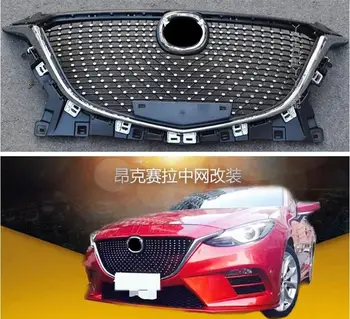 

ABS Front bumper Around Mesh Grille Grills Trims Cover FOR MAZDA 3 Axela 2014 2015 2016 2017 2018 2019