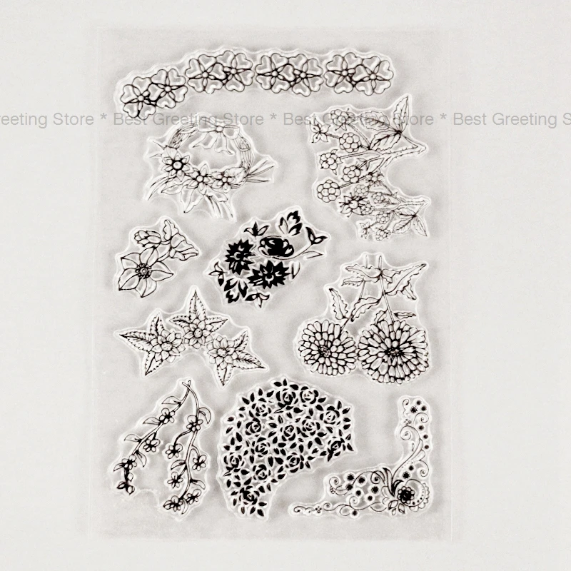 

Clear Stamps Flower Silicone Scrapbooking Stamps Papercrafting