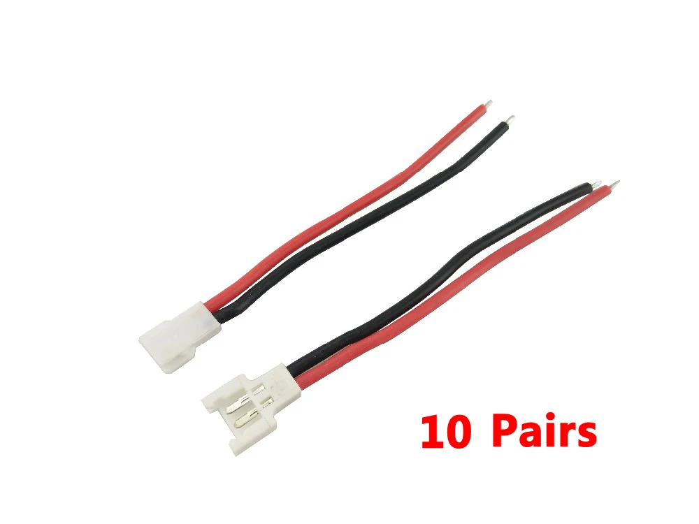 10 пар батарея кабель мужской женский разъем линии для Syma X5C X5SC X5SW Hubsan X4 H107 H107C/D H37 RC